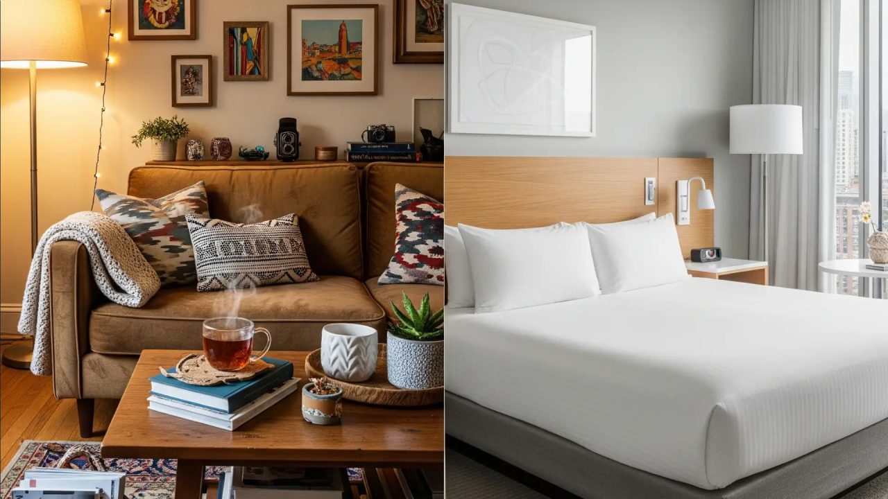 Anfitrião do Airbnb conversando com hóspede em imóvel alugado