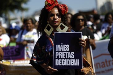 Rio de Janeiro (RJ), 27/07/2025 – XI Marcha das Mulheres Negras, em Copacabana, mobilização contra o racismo, por justiça e bem viver.
