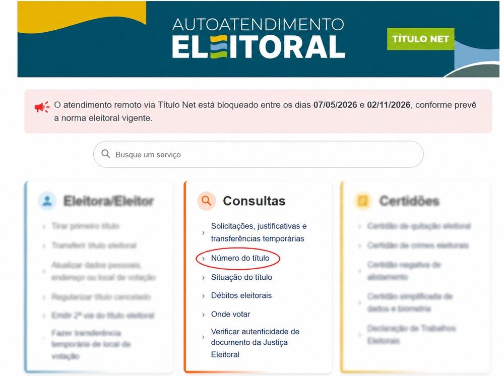 Print da página do Autoatendimanto Eleitoral.