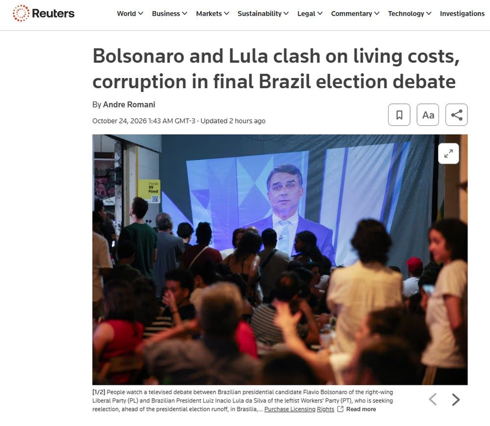 Como a imprensa internacional repercutiu o último debate entre Flávio e Lula