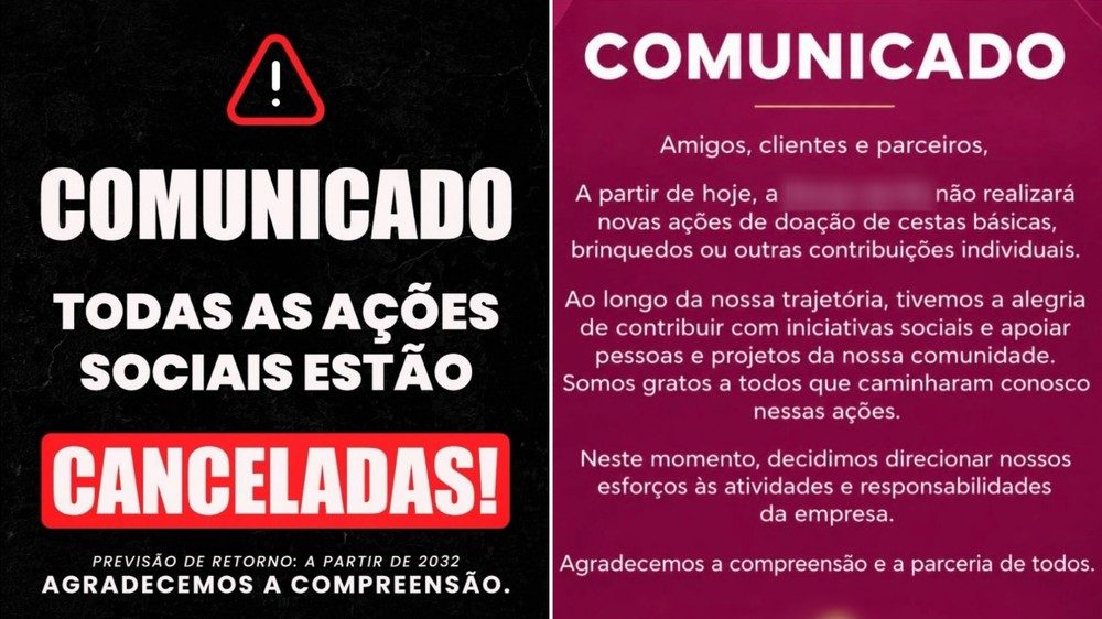 Após eleições, empresas anunciam nas redes sociais fim de doações em diferentes regiões do país