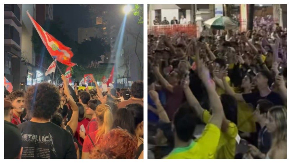 Estudantes de universidades em SP fazem atos em prol de Lula (PT) e Flávio Bolsonaro (PL)