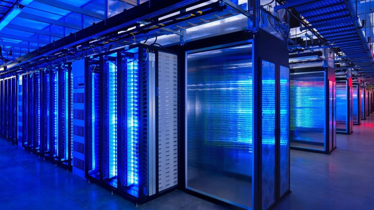 Instalações de data center da Google com servidores de inteligência artificial