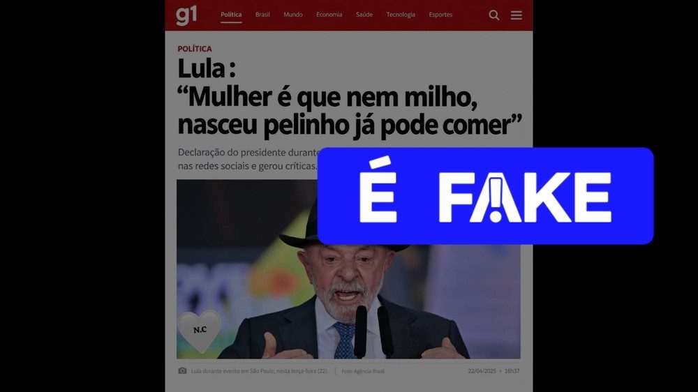 É #FAKE que Lula disse que 'mulher é que nem milho'