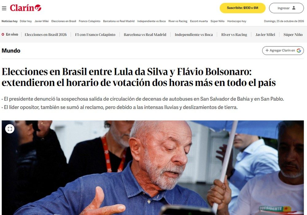 O jornal argentino Clarín destacou que o conflito de horários entre as decisões dos juízes