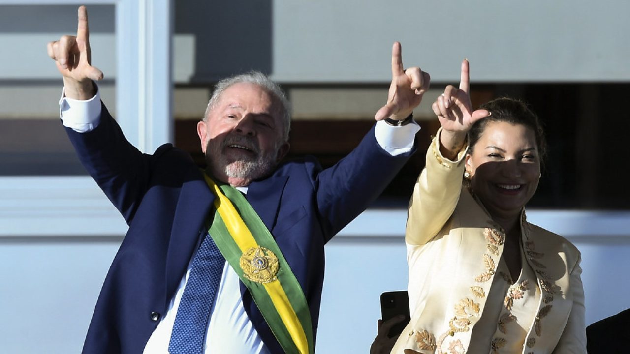 Luiz Inácio Lula da Silva em comício presidencial