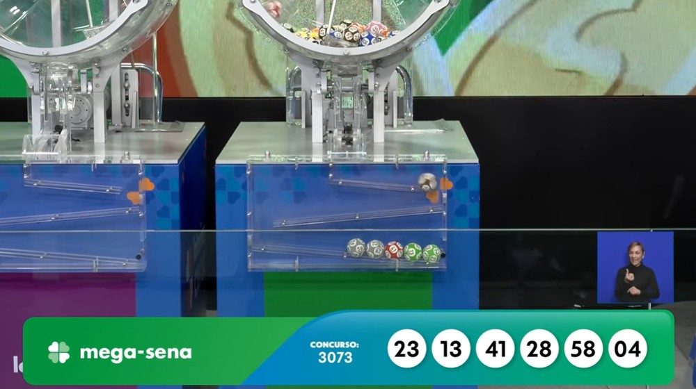 Resultado do concurso 3073 da Mega-Sena.