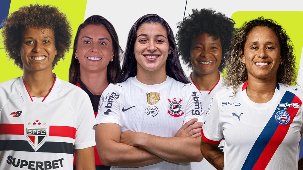 Jogadoras finalistas do meio-campo do Prêmio TV Brasil Petrobras Para Elas 2026