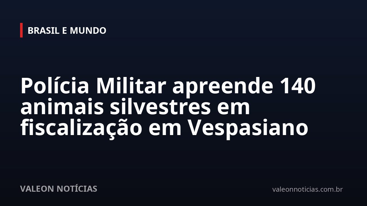 Polícia Militar apreende 140 animais silvestres em fiscalização em Vespasiano