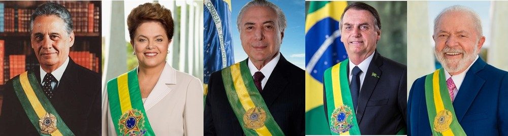 Os cinco últimos presidentes do Brasil.
