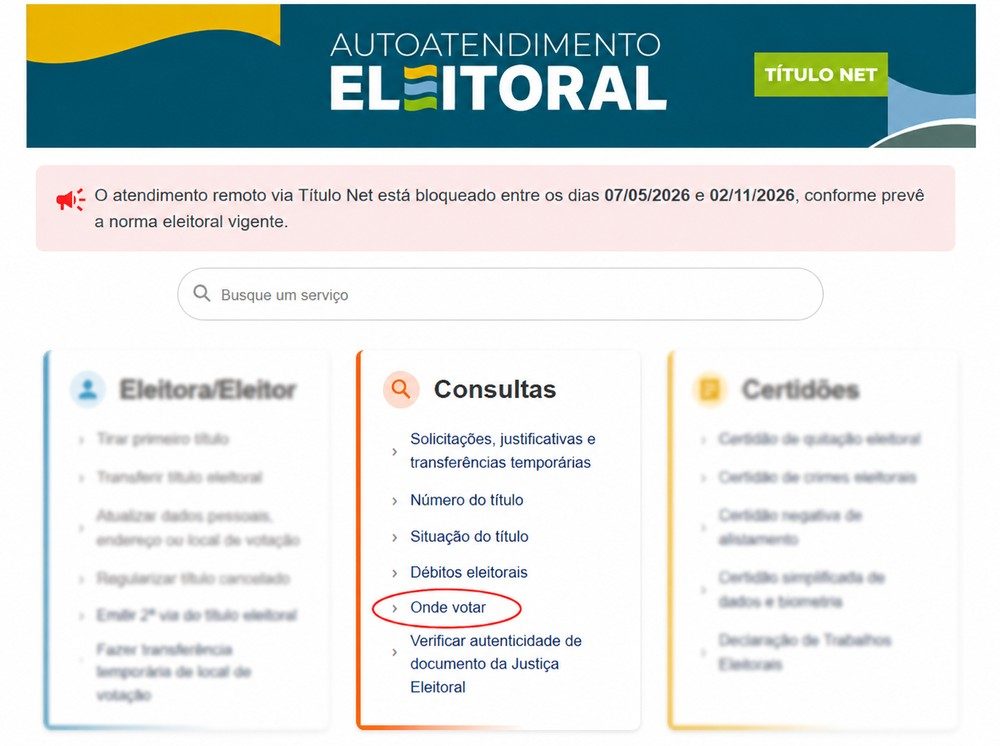 No site do TSE, é possível encontrar o local de votação.