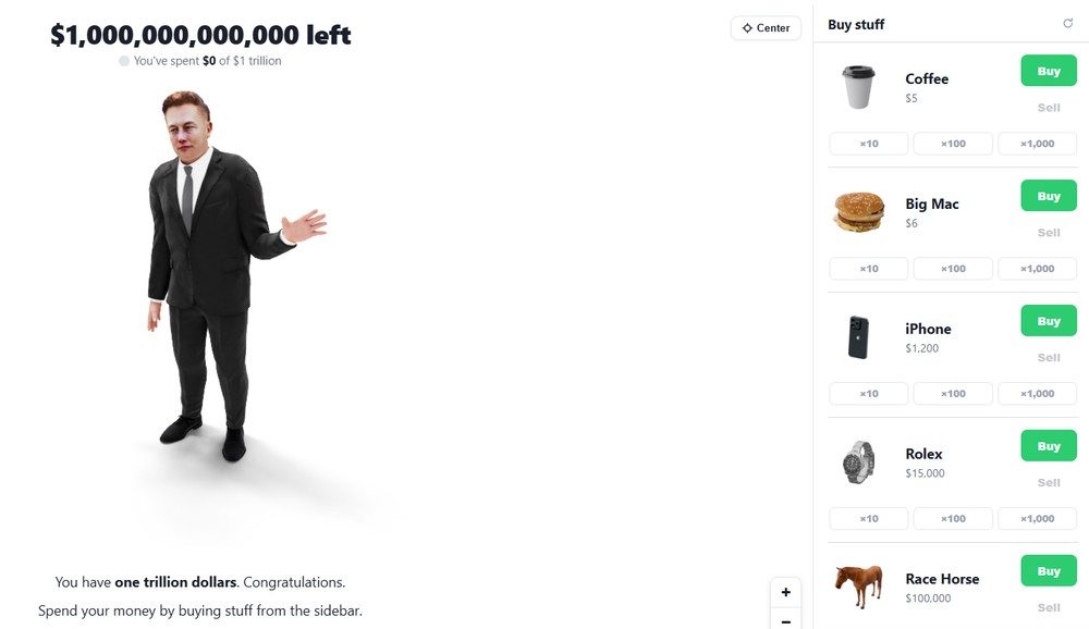 Simulador permite gastar US$ 1 trilhão da fortuna de Elon Musk