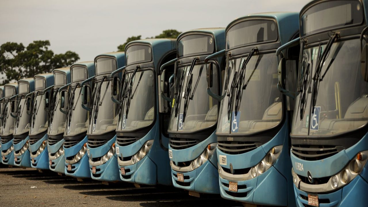 Frota de ônibus de Salvador circulando durante as eleições