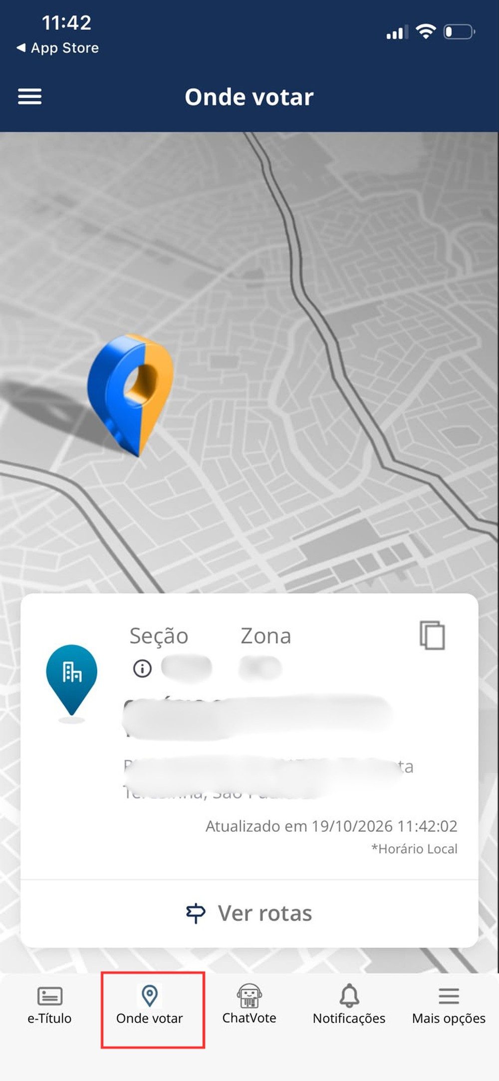 O aplicativo e-Título, da Justiça Eleitoral, possui todos os dados atualizados sobre o eleitor, o local de votação, entre outros serviços.