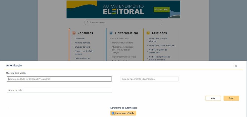 O Autoatendimento Eleitoral permite a consulta do local de votação nos sites do TSE e dos TREs pelo país